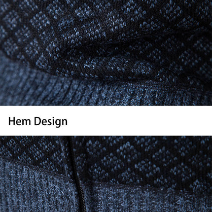 Men's Cardigan Sweaters Full Zip Up Stand Collar Slim Fit Casual Knitted Sweater Jacket