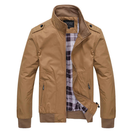 Men's Lightweight Full Zip Jacket Outdoor Coat With Zipper Pockets