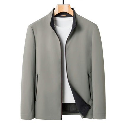 Vestes légères pour hommes, fermeture éclair complète, tenue de travail décontractée, affaires avec poches