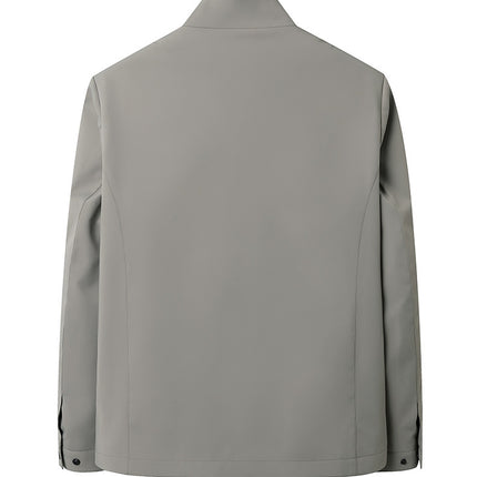 Vestes légères pour hommes, fermeture éclair complète, tenue de travail décontractée, affaires avec poches