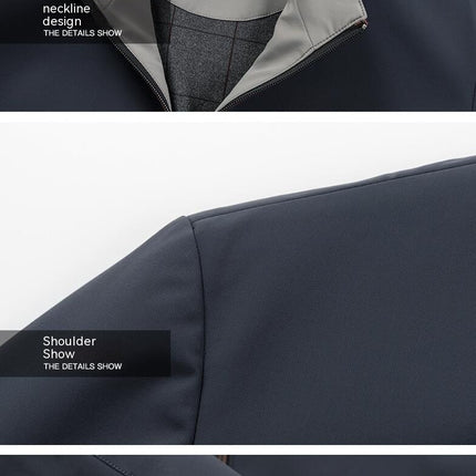 Vestes légères pour hommes, fermeture éclair complète, tenue de travail décontractée, affaires avec poches