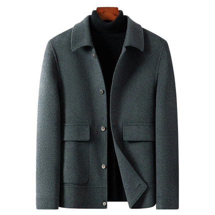 Men's Stylish Single Breasted Wool Coat Winter Jacket
