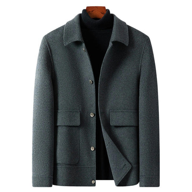 Men's Stylish Single Breasted Wool Coat Winter Jacket