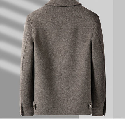 Men's Stylish Single Breasted Wool Coat Winter Jacket
