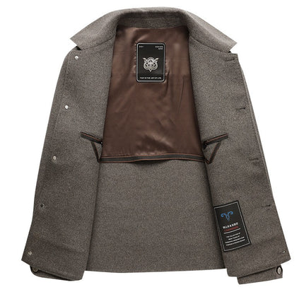 Men's Stylish Single Breasted Wool Coat Winter Jacket
