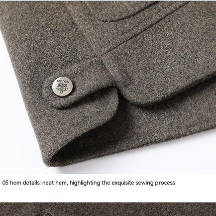 Men's Stylish Single Breasted Wool Coat Winter Jacket
