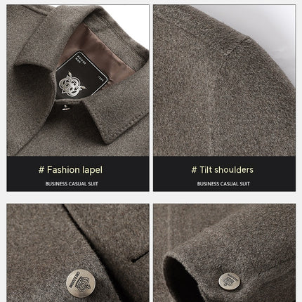 Men's Stylish Single Breasted Wool Coat Winter Jacket