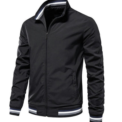 Men's Lightweight Jacket Casual Spring and Autumn Season Windbreaker Zipper Jacket with Pockets