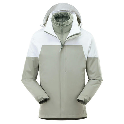 Men's 3 in 1 Waterproof Ski Jacket Windproof Winter Snow Coat Warm Raincoat