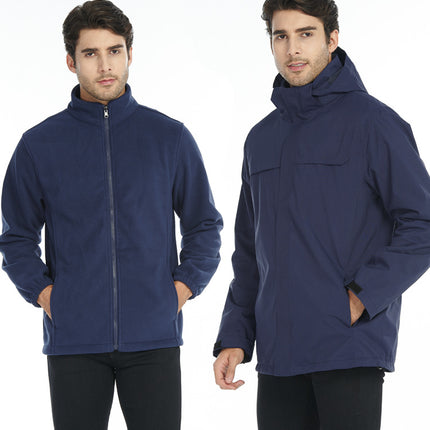Men's Ski Jacket 3 in 1 Snow Winter Coats Waterproof Windproof Fleece Hooded Jackets