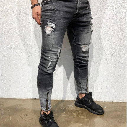 Men's Ripped Jeans Slim Fit Skinny Stretch Jeans Pants