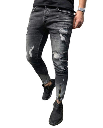 Men's Ripped Jeans Slim Fit Skinny Stretch Jeans Pants