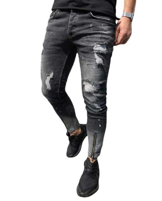 Men's Ripped Jeans Slim Fit Skinny Stretch Jeans Pants