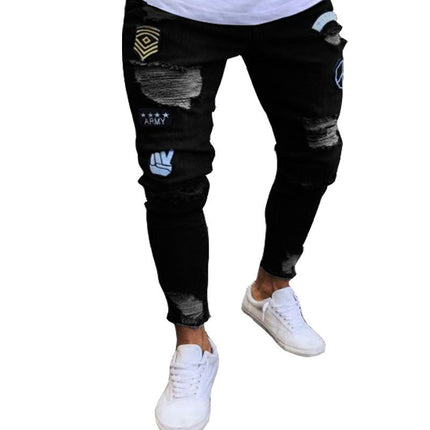 Men's Skinny Ripped Jeans Stretchy Slim Fit Jeans Pants