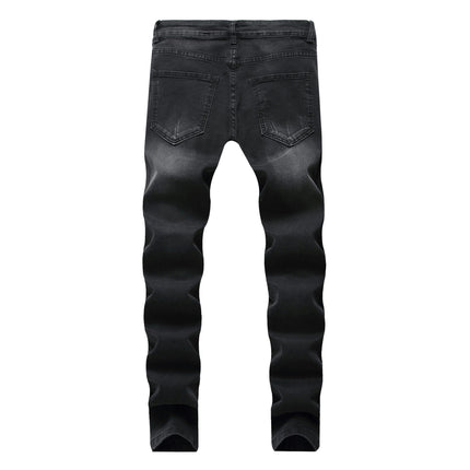 Men's Slim Fit Stretch Jeans Ripped Skinny Jeans for Men, Straight Leg Fashion Pants