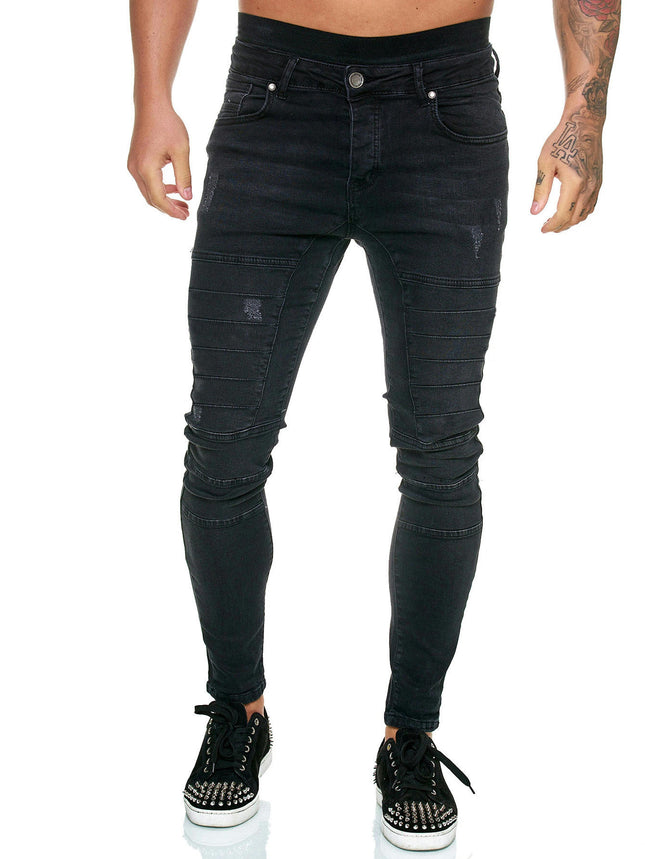 Men's Skinny Ripped Jeans Slim Fit Stretch Jeans Pants