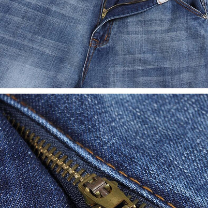 Men's Casual Loose Hip Hop Denim Work Pants Jeans with Cargo Pockets Model B