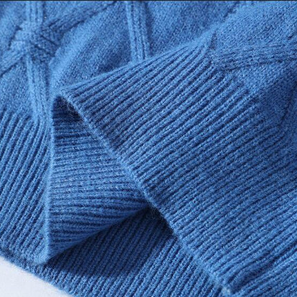 Men's Cable Knit Jumpers Casual Crew Neck Thick Warm Long Sleeve Sweater Pullover Tops for Men