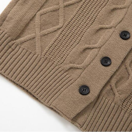Mens Shawl Collar Cardigan Sweater Cable Knit Button Chunky Long Sleeve Winter  Casual Cardigans