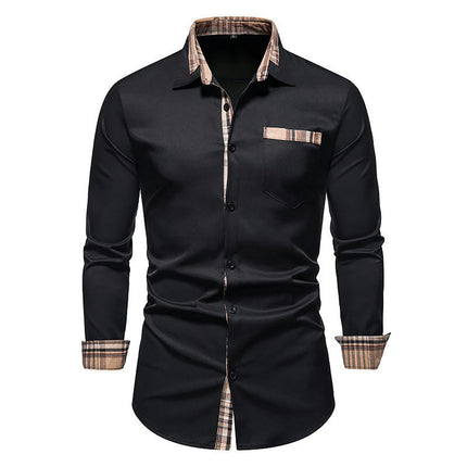 Men's Button Down Shirt Long Sleeve Casual Beach Shirts with Pocket