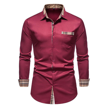 Men's Button Down Shirt Long Sleeve Casual Beach Shirts with Pocket