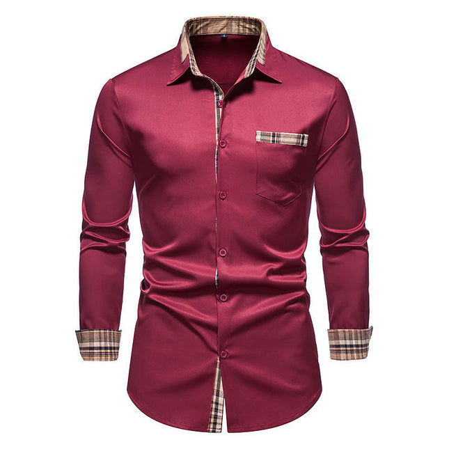 Men's Button Down Shirt Long Sleeve Casual Beach Shirts with Pocket