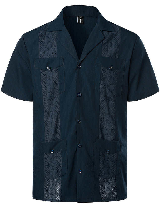 Men Short Sleeve Shirt Casual Summer Beach Button Down Shirts