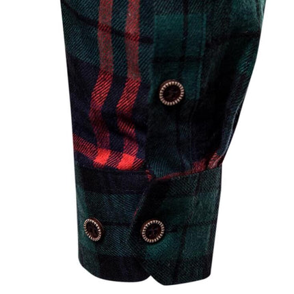 Men's Button Down Shirts Regular Fit Long Sleeve Casual Plaid Shirt 1