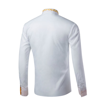 Men's Button Down Shirt Regular Fit Long Sleeve Embroidered Casual Dress Shirts