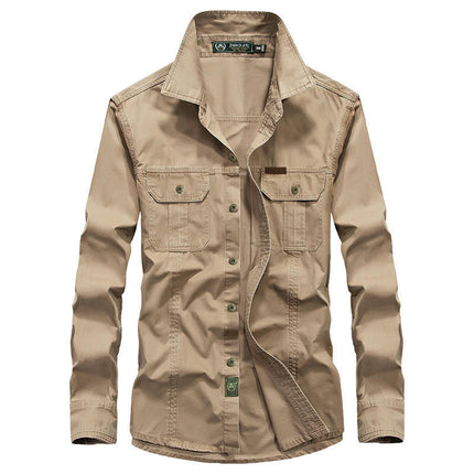 Men's Breathable Solid Convertible Long Sleeve Shirt