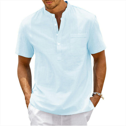 Men's Shirts Summer Short Sleeve Loose Fit Lightweight Casual Tops
