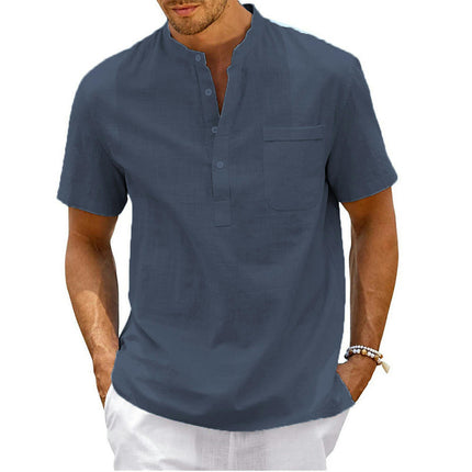 Men's Shirts Summer Short Sleeve Loose Fit Lightweight Casual Tops