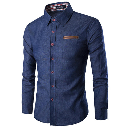 Men's Dress Shirts Long Sleeve Wrinkle-Resistant Casual Button Down Shirt
