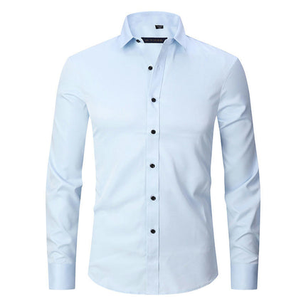 Dress Shirts for Men Long Sleeve Slim Fit Stretch Solid Button Down Shirt