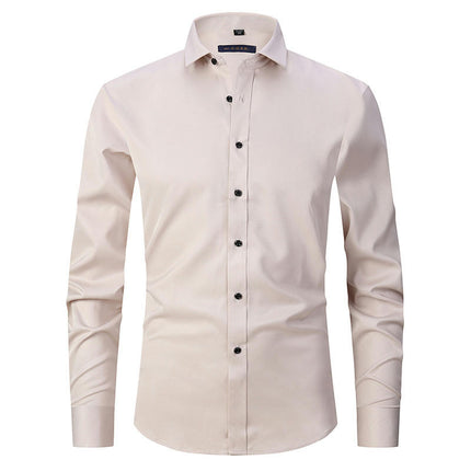 Dress Shirts for Men Long Sleeve Slim Fit Stretch Solid Button Down Shirt