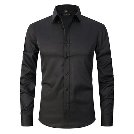 Dress Shirts for Men Long Sleeve Slim Fit Stretch Solid Button Down Shirt