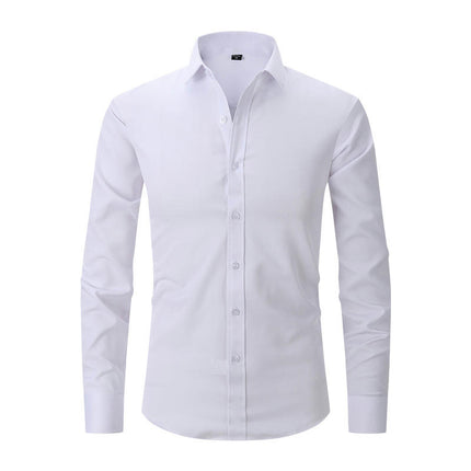Dress Shirts for Men Long Sleeve Slim Fit Stretch Solid Button Down Shirt 1