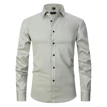Dress Shirts for Men Long Sleeve Slim Fit Stretch Solid Button Down Shirt 1