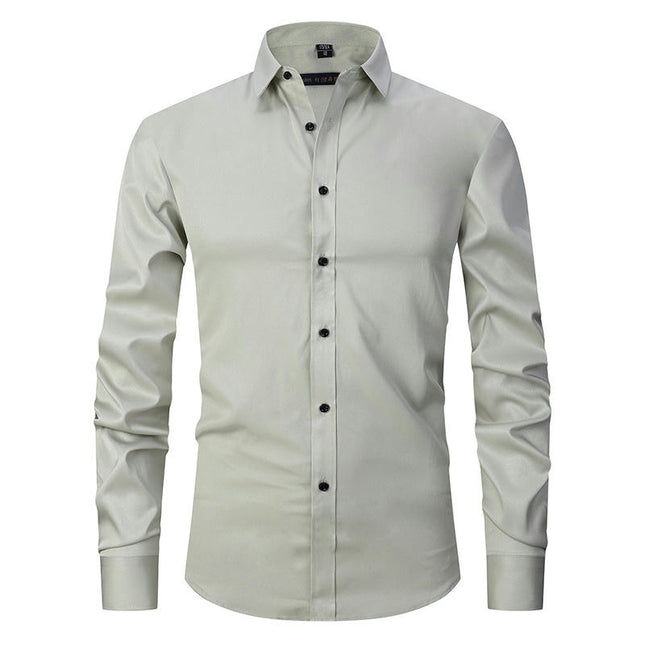Dress Shirts for Men Long Sleeve Slim Fit Stretch Solid Button Down Shirt 1