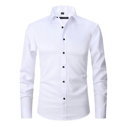 Dress Shirts for Men Long Sleeve Slim Fit Stretch Solid Button Down Shirt