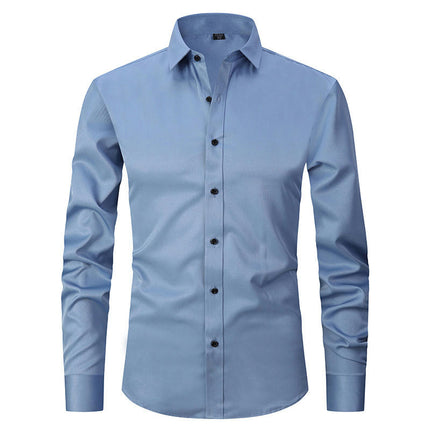 Dress Shirts for Men Long Sleeve Slim Fit Stretch Solid Button Down Shirt 1