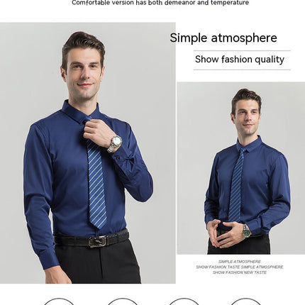 Dress Shirts for Men Long Sleeve Slim Fit Stretch Solid Button Down Shirt