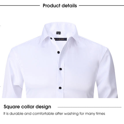 Dress Shirts for Men Long Sleeve Slim Fit Stretch Solid Button Down Shirt 1