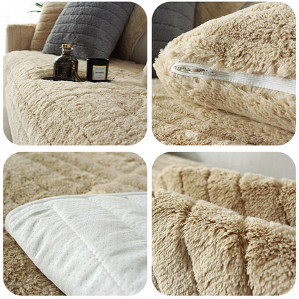 plush Couch Cover non-slip sofa slipcovers, fluffy sofa seat cover thick sofa cushion, sofa protector covers for kids pet