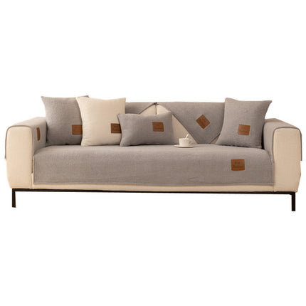 Soft plush sofa cover Luxury thickened sofa slipcovers plush non-slip couch cover, living room non-slip sofa protector