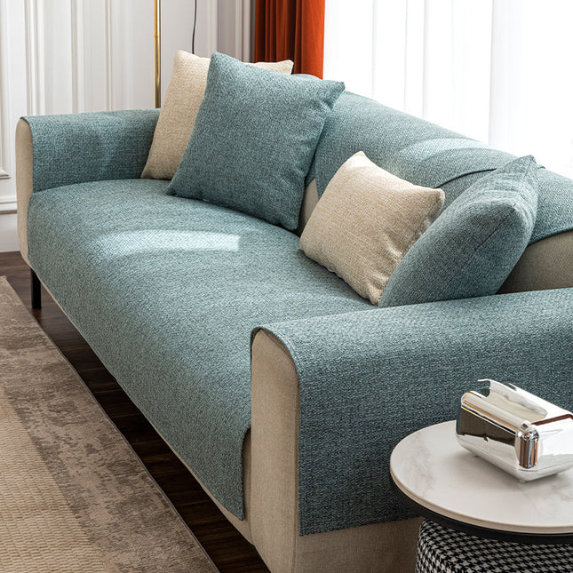 Linen sofa seat cover Non-slip durable sofa slipcovers washable Dustproof sofa protector