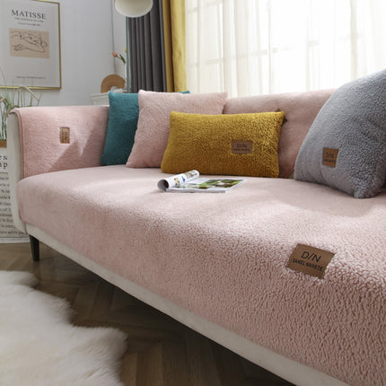 Soft cozy couch covers plush sofa seat cover thickened non-slip sofa slipcovers for living room sofa protector