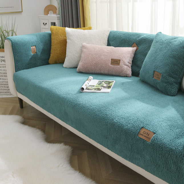 Soft cozy couch covers plush sofa seat cover thickened non-slip sofa slipcovers for living room sofa protector