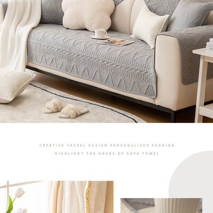 Geometric Embroidery Sofa Seat Cover Sofa Slipcovers Solid Color Couch Cover Sofa Protector for Winter