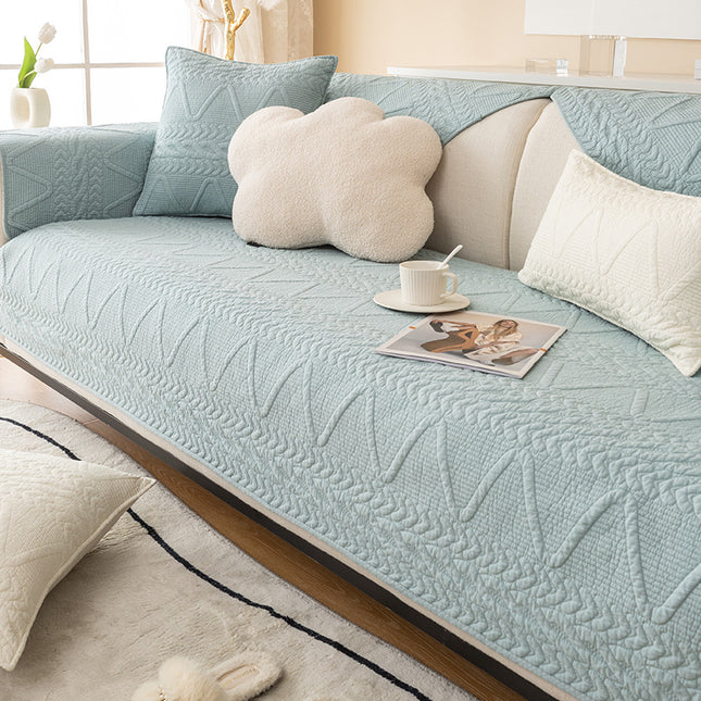 Geometric Embroidery Sofa Seat Cover Sofa Slipcovers Solid Color Couch Cover Sofa Protector for Winter